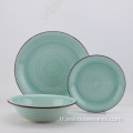 Toptan Özelleştirilmiş El Boyama Stoneware Dinnerset